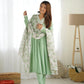 Roman Silk Chanderi Nyra Cut Kurta Set with Organza Floral Dupatta