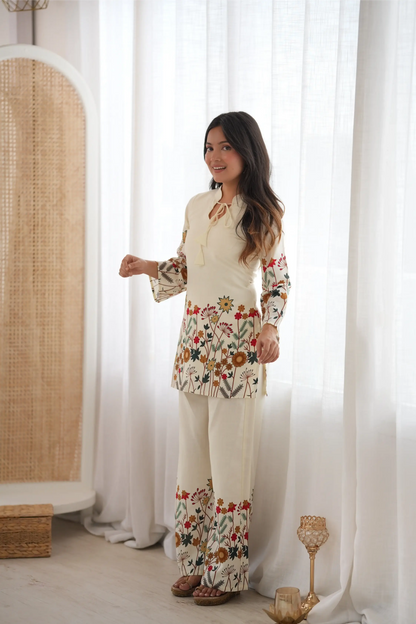 Ivory Wildflower Print Co-ord Set