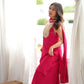 Magenta Mirror Work Palazzo Set