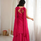 Magenta Mirror Work Palazzo Set