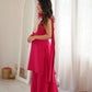 Magenta Mirror Work Palazzo Set