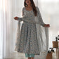 Floral Chiffon Anarkali Set with Triangle Lace Dupatta