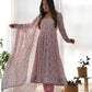 Floral Chiffon Anarkali Set with Triangle Lace Dupatta