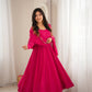 Maroon Mirror-Work Anarkali Gown