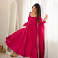 Maroon Mirror-Work Anarkali Gown