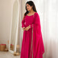 Maroon Mirror-Work Anarkali Gown