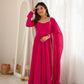 Maroon Mirror-Work Anarkali Gown