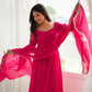 Maroon Mirror-Work Anarkali Gown
