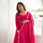 Maroon Mirror-Work Anarkali Gown