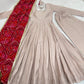 Ivory Cotton Anarkali with Bandhani Dupatta
