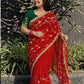 Handworked Gota Patti Georgette Saree with Sequence Lace Border