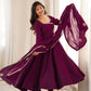 Wine Chanderi Silk Anarkali Gown Set