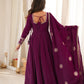 Wine Chanderi Silk Anarkali Gown Set