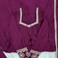 Wine Chanderi Silk Anarkali Gown Set