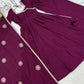 Wine Chanderi Silk Anarkali Gown Set