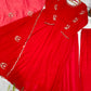 Crimson Gota Moti Anarkali Gown