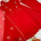 Crimson Gota Moti Anarkali Gown