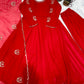 Crimson Gota Moti Anarkali Gown