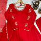 Crimson Gota Moti Anarkali Gown