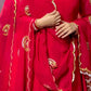 Crimson Gota Moti Anarkali Gown