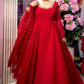 Crimson Gota Moti Anarkali Gown