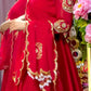 Crimson Gota Moti Anarkali Gown