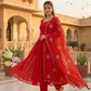 Crimson Gota Moti Anarkali Gown
