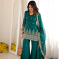 Burgundy Crinkle Silk Kurta Set with Bell Bottoms
