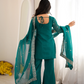 Burgundy Crinkle Silk Kurta Set with Bell Bottoms