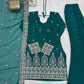 Burgundy Crinkle Silk Kurta Set with Bell Bottoms