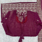 Burgundy Crinkle Silk Kurta Set with Bell Bottoms