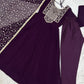 Wine Georgette Anarkali Suit with Dupatta