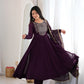 Wine Georgette Anarkali Suit with Dupatta