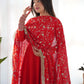 Royal Fox Georgette Anarkali Set with Embroidered Dupatta