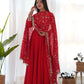 Royal Fox Georgette Anarkali Set with Embroidered Dupatta