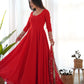 Royal Fox Georgette Anarkali Set with Embroidered Dupatta