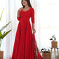 Royal Fox Georgette Anarkali Set with Embroidered Dupatta