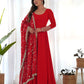 Royal Fox Georgette Anarkali Set with Embroidered Dupatta