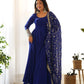 Royal Fox Georgette Anarkali Set with Embroidered Dupatta