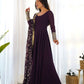 Royal Fox Georgette Anarkali Set with Embroidered Dupatta