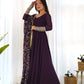 Royal Fox Georgette Anarkali Set with Embroidered Dupatta