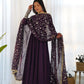 Royal Fox Georgette Anarkali Set with Embroidered Dupatta