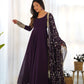 Royal Fox Georgette Anarkali Set with Embroidered Dupatta