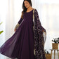 Royal Fox Georgette Anarkali Set with Embroidered Dupatta