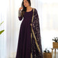 Royal Fox Georgette Anarkali Set with Embroidered Dupatta