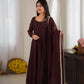 Maroon Mirror-Work Anarkali Gown