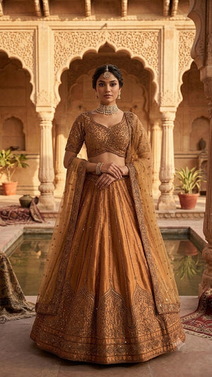 Amber Sequin Dori Bridal Lehenga