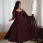 Maroon Mirror-Work Anarkali Gown