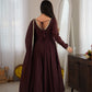 Maroon Mirror-Work Anarkali Gown