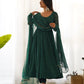 Fox Georgette Laheriya Print Anarkali Set with Lace Dupatta